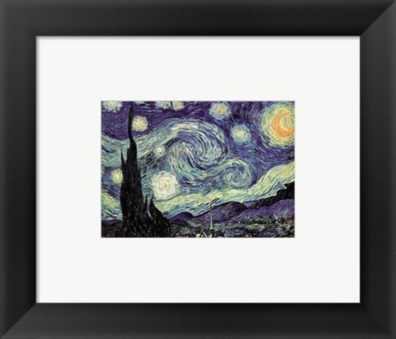 Framed Art The Starry Night, c.1889 by Vincent Van Gogh Wall Decor 18x24 Artwork